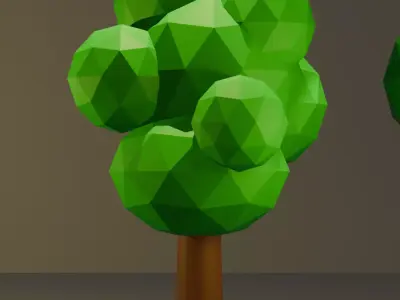 Stylised Low Poly Tree Set Low-poly 3D model