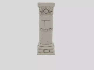 Fantasy Dungeon Stone Pillar for 3D print 3D model