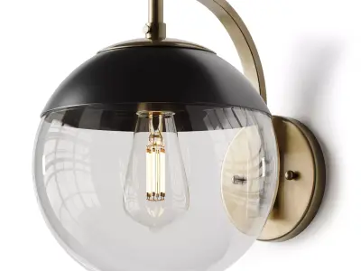 Mid-Century Clear Globe Sconce 3D model