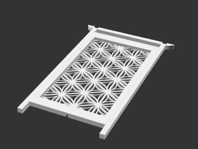Kumiko Japanese Shoji Lantern - Shippo-kikkou 3D print model