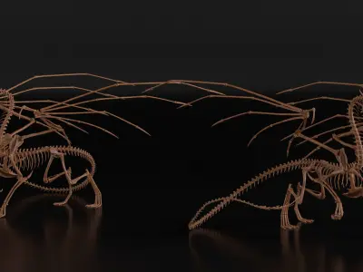  Petrified Dragon Skeleton Posed 