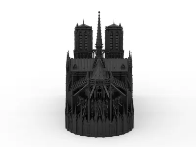 Notre-Dame de Paris Cathedral 3D print model