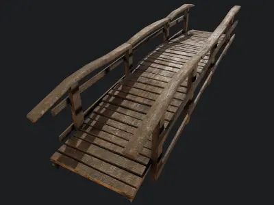 Old Wooden Medival Bridge 01