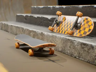 Skate Park Props Set  Low-poly 3D model