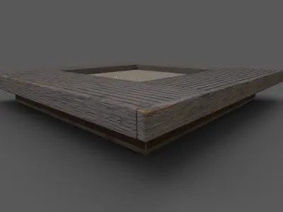 Bench 4 with pbr textures low poly Low-poly 3D model