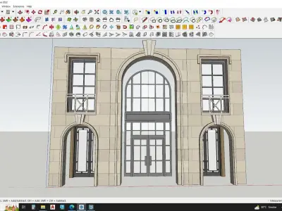 Classical arch with entrance 3D model