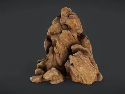 Mountain Rock 01  Low-poly 3D model