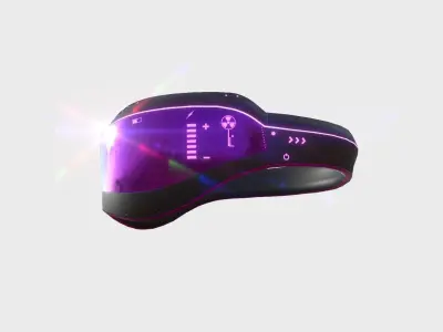 SciFi Glasses B07 Black Purple - Character Design Fashion Low-poly 3D model