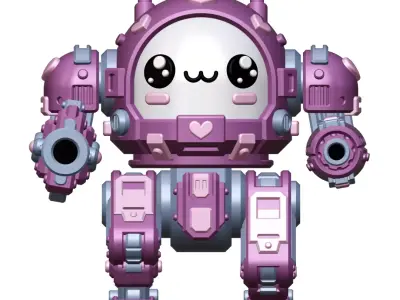 UWU Strike Force Lover Cute Mech Tabletop Wargame Miniature STL 3D print model