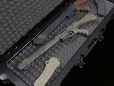 Sci-Fi Assault Rifle PBR Low-poly 3D model