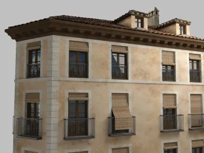 Old spanish house Low-poly 3D model