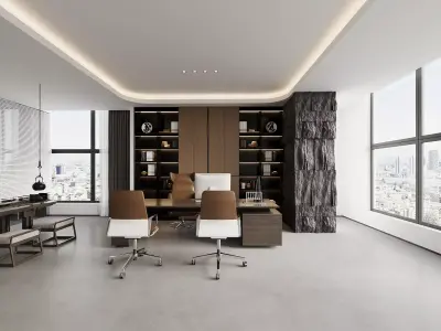 Corporate Office Pack - Meeting Area and Executive Workspace 3D model