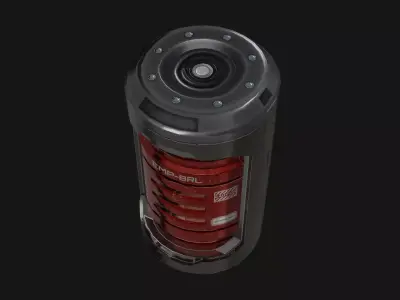 Sci-fi EMP Barrel Low-poly 3D model