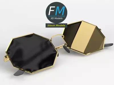 Sunglasses octagon 3D model
