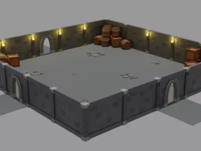 Modular Dungeon Free low-poly 3D model
