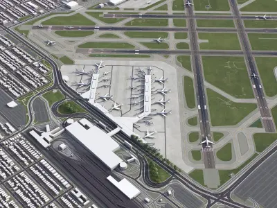 Chicago - Midway Airport - MDW Low-poly 3D model