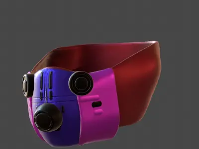 Gas mask helmet 3d model scifi Low-poly  Low-poly 3D model 140