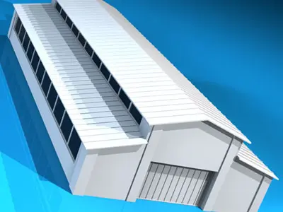 Stable airplane hangar 3D model