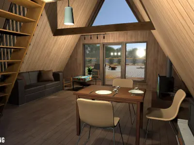 Glamping - recreation area 3D model