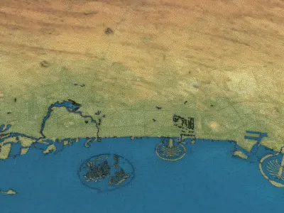 Dubai - Topography Terrain Low-poly 3D model