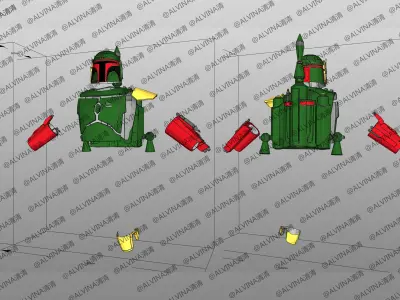 Star Wars Boba Fett Armor - DIY Cosplay Pepakura Foam Template Low-poly 3D model
