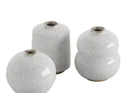 Small White Vases 3D model