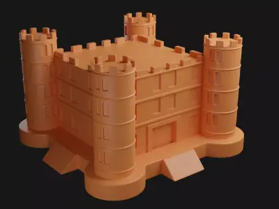 Castle 3D Model orange 3D print model