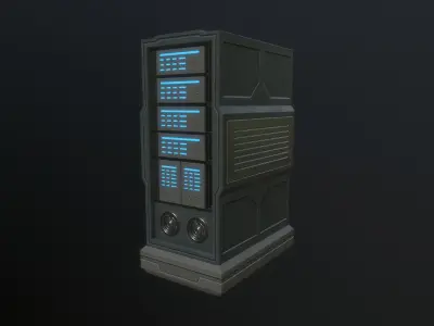 Sci Fi Server Rack Low-poly 3D model