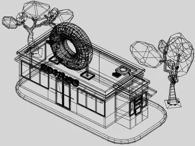 Donut Shop Low-poly 3D model