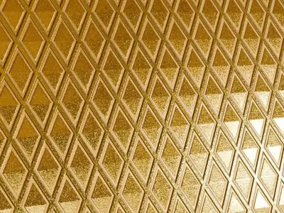 Golden Metal Pattern Diamond PBR Seamless Texture