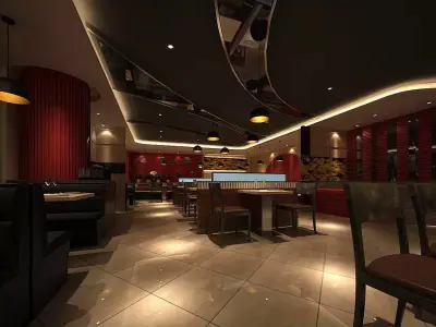 Business Restaurant - Coffee - Banquet  201 3D model