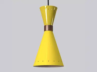 Mid Century Mercury Yellow Pendant Light  3D model