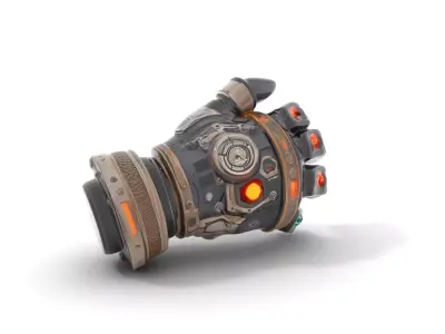 Futuristic Cybernetic Glove Model Pack Low-poly 3D model