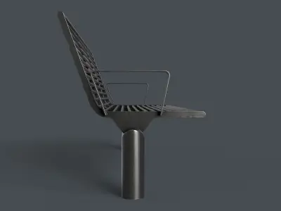 Metal Modern Bench 23 PBR Game Ready Low-poly 3D model