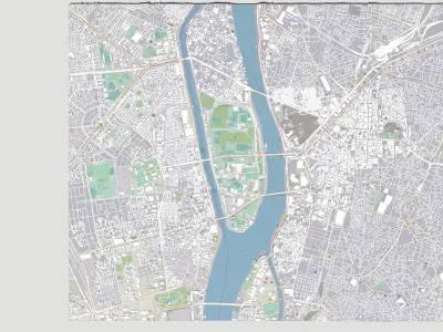 Cityscape Cairo Egypt fragment city 3D model