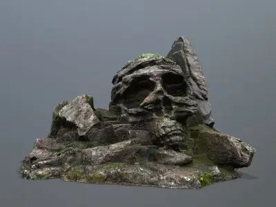 Skull Rock Low-poly 3D model 3