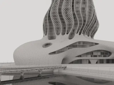 Futuristic building 43 3D model