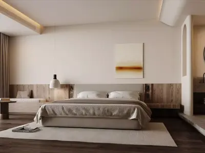 Japandi Master Bedroom Suite 3D model