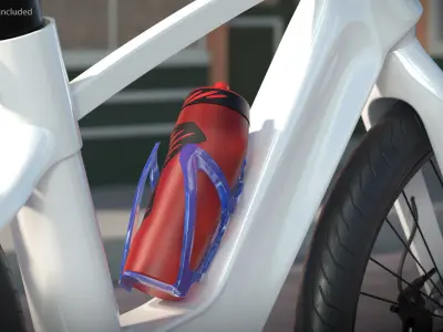  Mounted Bottle Cage with Sport Bottle on Electric Bicycle Frame 