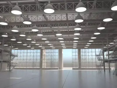 Warehouse Interior Exterior 3D model