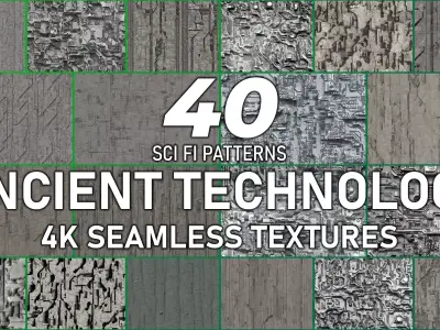 40 Seamless Sci-fi Patterns - ANCIENT TECHNOLOGY Texture