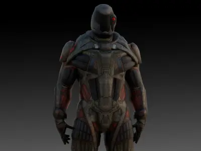 Futuristic Soldier 3D Model High-Quality Rigged Low-poly 3D model