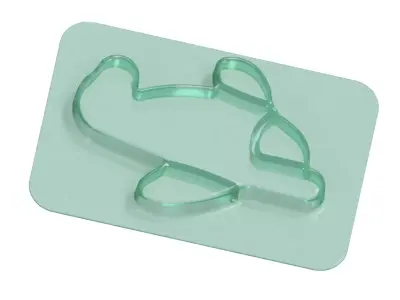 Transparent Kids Aeroplane Partition Plate 3D model