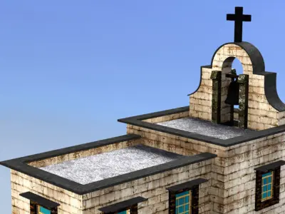 church-bell tower Low-poly 3D model