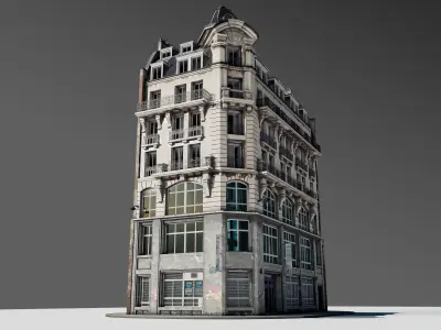 Parisian Street Corner Building 3D model
