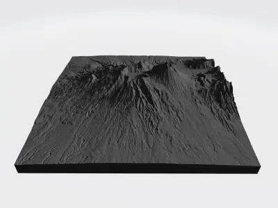 Mount Rijani - Indonesia - Lombok - 3D Map 3D print model