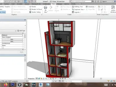 revit 4x4 residence by tadao ando 3D model