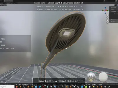 Street Light 1 2 3 4 5 Galvanized 3D Model Pack