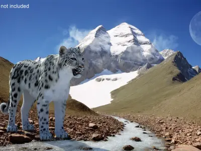  Snow Leopard with Detailed Fur 