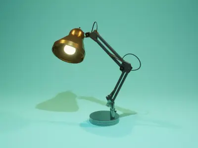 Lamp on table 3D model